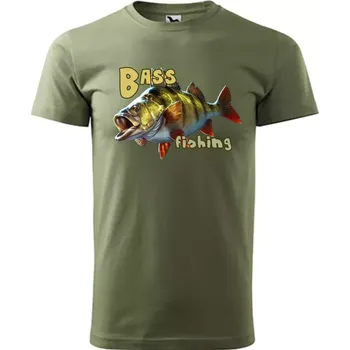 Rybářské tričko Bass fishing khaki