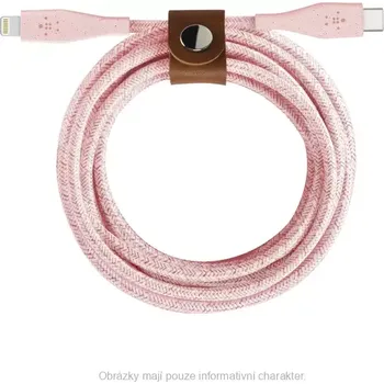 Datový kabel Belkin Boost Charge USB-C kabel 1,2 m Lightning, růžový