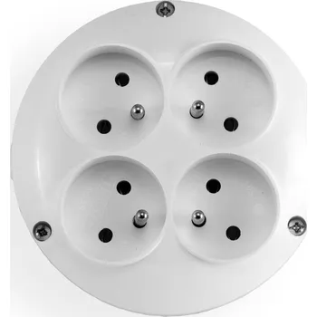 vypínač Elgotech GO-40 - Čtyřnásobná kulatá s uzemněním bílá