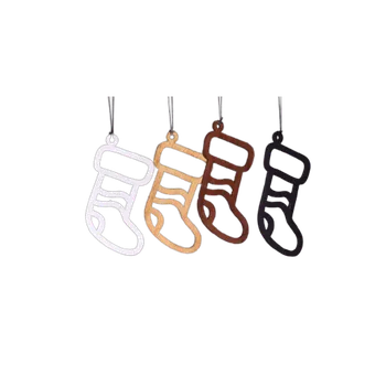 Vánoční ozdoba WoodenPuzzle.cz Dřevěná ozdoba - Vánoční punčocha Barva: Bílá