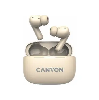 Sluchátka CANYON OnGo 10 ANC, TWS-10 ANC+ENC sluchátka s mikrofonem, BT V5.3 BT8922F, pouzdro 500mAh+40mAh, Quick charge, béžová