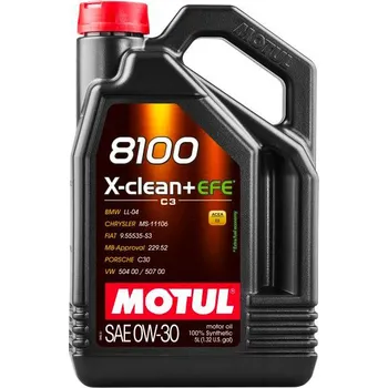 Motorový olej MOTUL 8100 XCLEAN+ EFE 0W-30 - 5L (Syntetický motorový olej Motul 8100 Xclean+ EFE 0W-30)