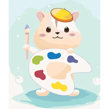 ZUTY Malování podle čísel - KŘEČEK S PALETOU BAREV Rozměr: 40x50 cm, Rámování: bez rámu a bez vypnutí plátna