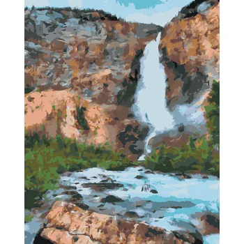 ZUTY Malování podle čísel - VODOPÁD V LESE Rozměr: 40x50 cm, Rámování: bez rámu a bez vypnutí plátna