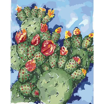 ZUTY Malování podle čísel - KAKTUS (ALEXANDRIA GILBERT) Rozměr: 40x50 cm, Rámování: vypnuté plátno na rám