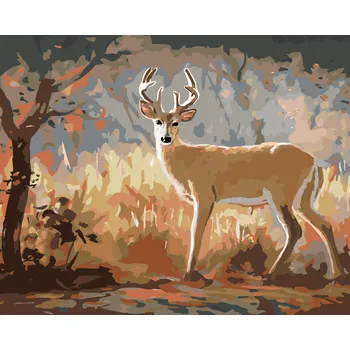 ZUTY Malování podle čísel - MLADÝ JELEN A PODZIMNÍ LES (D. RUSTY RUST) Rozměr: 40x50 cm, Rámování: bez rámu a bez vypnutí plátna