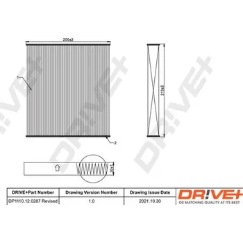 Kabinový filtr Kabinový (pylový) filtr DRIVE+ DP1110.12.0287