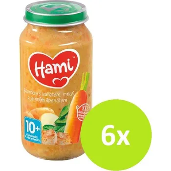 Dětská výživa Hami příkrm Brambory kuře mrkev a špenát 6x250g