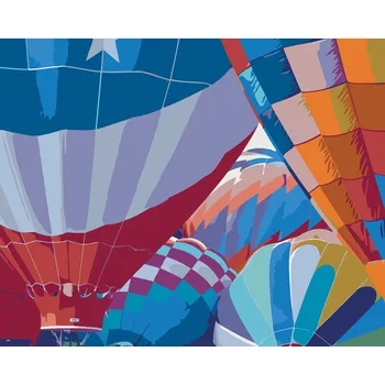Hračka ZUTY Malování podle čísel - HORKOVZDUŠNÝ BALÓN (DENNIS FRATES) Rozměr: 40x50 cm, Rámování: bez rámu a bez vypnutí plátna