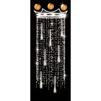 Vánoční světelný řetěz Polamp POL-1708 - 3D dekorace - Ozdoba sloupů - 300 x 140 cm