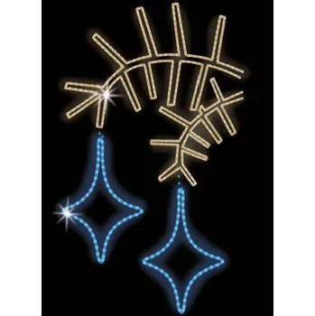 Vánoční světelný řetěz Polamp POL-1200 - 2D dekorace - Ozdoba sloupů - 200 x 100 cm