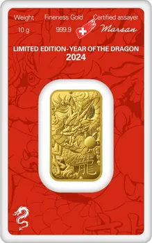 Argor Heraeus Zlatý slitek Rok draka 2024 Limited Edition 10 g
