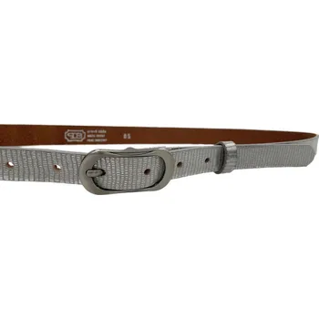 Opasek PENNY BELTS Kožený opasek 20-185-606 stříbrný - 95 cm