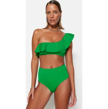Dámské plavky Bikiny spodní díl Trendyol High Waist Trendyol zelená 2124311