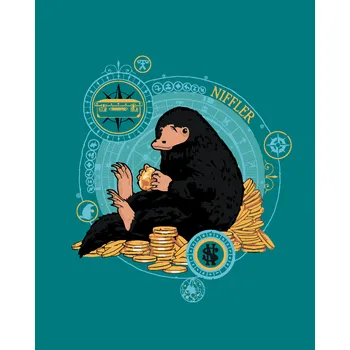 ZUTY Malování podle čísel - HRABÁK S HROMÁDKOU MINCÍ (FANTASTICKÁ ZVÍŘATA) Rozměr: 40x50 cm, Rámování: bez rámu a bez vypnutí plátna