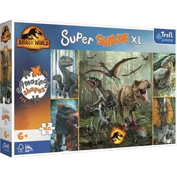 Puzzle Trefl Junior Super Shape XL Jurský svět: Neobvyklí dinosauři 160 dílků