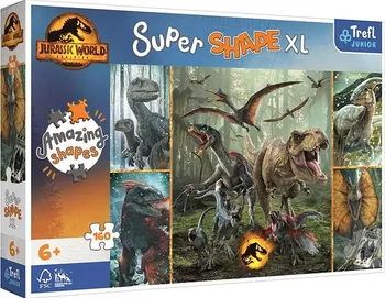 Puzzle Trefl Junior Super Shape XL Jurský svět: Neobvyklí dinosauři 160 dílků