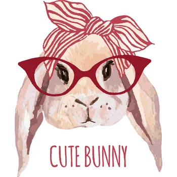 ZUTY Malování podle čísel - KRÁLÍK S ŠÁTKEM A BRÝLEMI Rozměr: 40x50 cm, Rámování: bez rámu a bez vypnutí plátna