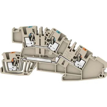 Rozvaděč WEIDMÜLLER Svorka AITB 2.5 BB N-L 2.5 mm², 400 V, 24 A, Počet připojení: 4, Počet úrovní: 2, tmavě béžová 2668910000