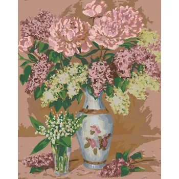 ZUTY Malování podle čísel - ZÁTIŠÍ S PIVOŇKAMI Rozměr: 40x50 cm, Rámování: vypnuté plátno na rám