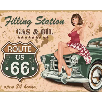ZUTY Malování podle čísel - ROUTE 66 Rozměr: 40x50 cm, Rámování: bez rámu a bez vypnutí plátna