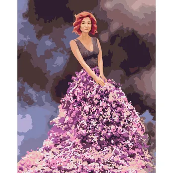 ZUTY Malování podle čísel - ŽENA V ŠEŘÍKOVÝCH ŠATECH Rozměr: 40x50 cm, Rámování: bez rámu a bez vypnutí plátna