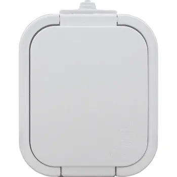 vypínač Zásuvka jednonásobná s víčkem bílá