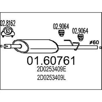 Auto-moto Zadní tlumič výfuku MTS 01.60761