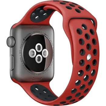 Řemínek na hodinky Řemínek pro Apple Watch Ultra 49mm / 45mm / 44mm / 42mm - silikonový - červený / černý - (M/L)