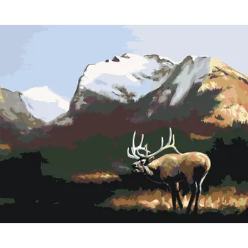 ZUTY Malování podle čísel - LOS V HORÁCH (D. RUSTY RUST) Rozměr: 40x50 cm, Rámování: bez rámu a bez vypnutí plátna