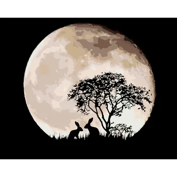 ZUTY Malování podle čísel - NOČNÍ KRÁLICI Rozměr: 40x50 cm, Rámování: bez rámu a bez vypnutí plátna