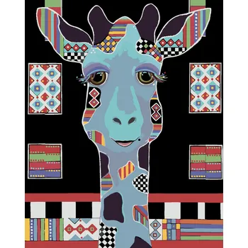 ZUTY Malování podle čísel - ŽIRAFA NA ČERNÉM POZADÍ (JONNA JAMES) Rozměr: 40x50 cm, Rámování: bez rámu a bez vypnutí plátna
