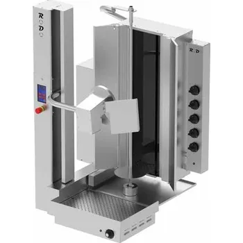 Grilovací rošt Gril na gyros a kebab, automatický elektrický, 4 hořáky, kapacita 80 kg ROD