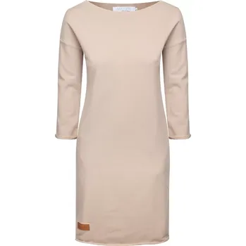 Dámské šaty Dámské teplákové šaty SIMPLE béžové - ČESKÁ VÝROBA - SSIBES