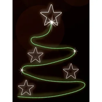 Vánoční světelný řetěz Polamp POL-0145 - 2D dekorace - Stromeček - 150 x 100 cm