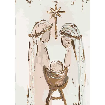 ZUTY Malování podle čísel - BETLÉM MARIE, JOSEF A JEŽÍŠEK III (HALEY BUSH) Rozměr: 40x50 cm, Rámování: bez rámu a bez vypnutí plátna