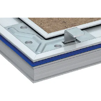 Revizní dvířka Vzduchotěsná lisovaná s SDK deskou 12.5 GKB, s tlačným zámkem konstrukce US dvířka na nýtech Velikost: 200x200