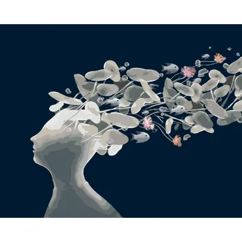 ZUTY Malování podle čísel - ŽENA S MOŘSKÝMI VLASY Rozměr: 40x50 cm, Rámování: bez rámu a bez vypnutí plátna