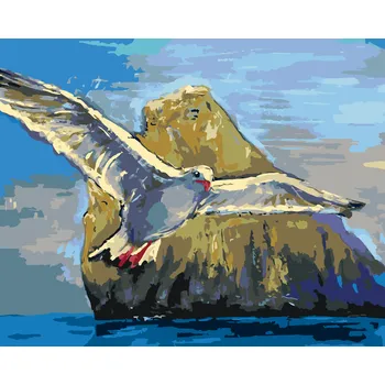 ZUTY Malování podle čísel - RACEK LETÍCÍ KOLEM KAMENE Rozměr: 40x50 cm, Rámování: bez rámu a bez vypnutí plátna