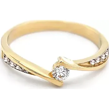Prsten Zlatý zásnubní prsten se zirkony 2,10g