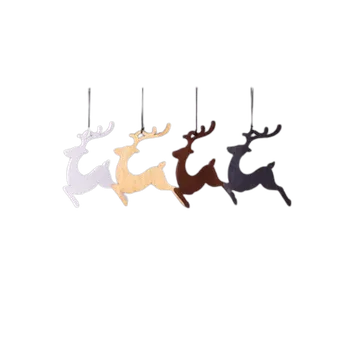 Vánoční ozdoba WoodenPuzzle.cz Dřevěná ozdoba - Jelen Barva: Bílá