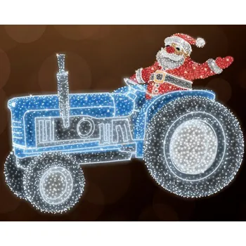 Vánoční osvětlení Polamp POL-2917 - 3D dekorace - Santa na traktoru - 180 x 320 cm