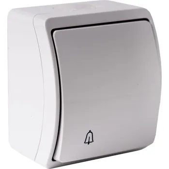 vypínač Viplast K101 šedá - Zvonkový spínač se znakem zvonku, řazení 1/0