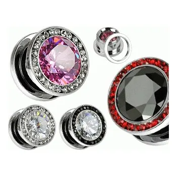 Piercing Steel Edge tunely do ucha SSCR06-8 Velikost - barva: 8mm - bílá/bílá