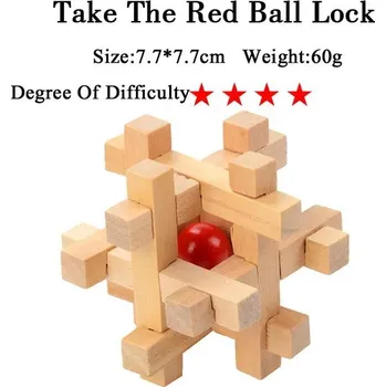 Hlavolam Dřevěný hlavolam - Vezměte si The RedBallLock