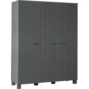 Dětská skříň WOOOD Tmavě šedá dřevěná skříň Koben 158 cm