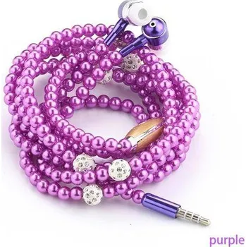 Sluchátka Špuntová sluchátka | pecky do uší, imitace perel - Fialová