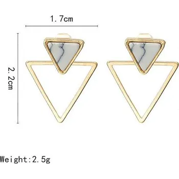 Náušnice Dámské náušnice | moderní náušnice, styl mramor - 1 pár - styl bílé mramorové trojúhelníky