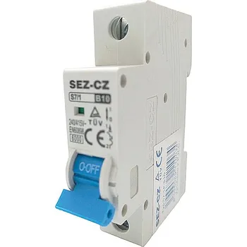 Jistič SEZ S71-B10 Jistič jednopólový charakteristika B, 10A, 6kA (SEZ S7-1P-B10)