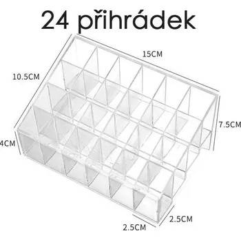 Organizér na kosmetiku Organizér na kosmetiku | stojan na rtěnky plastový - 24 přihrádek